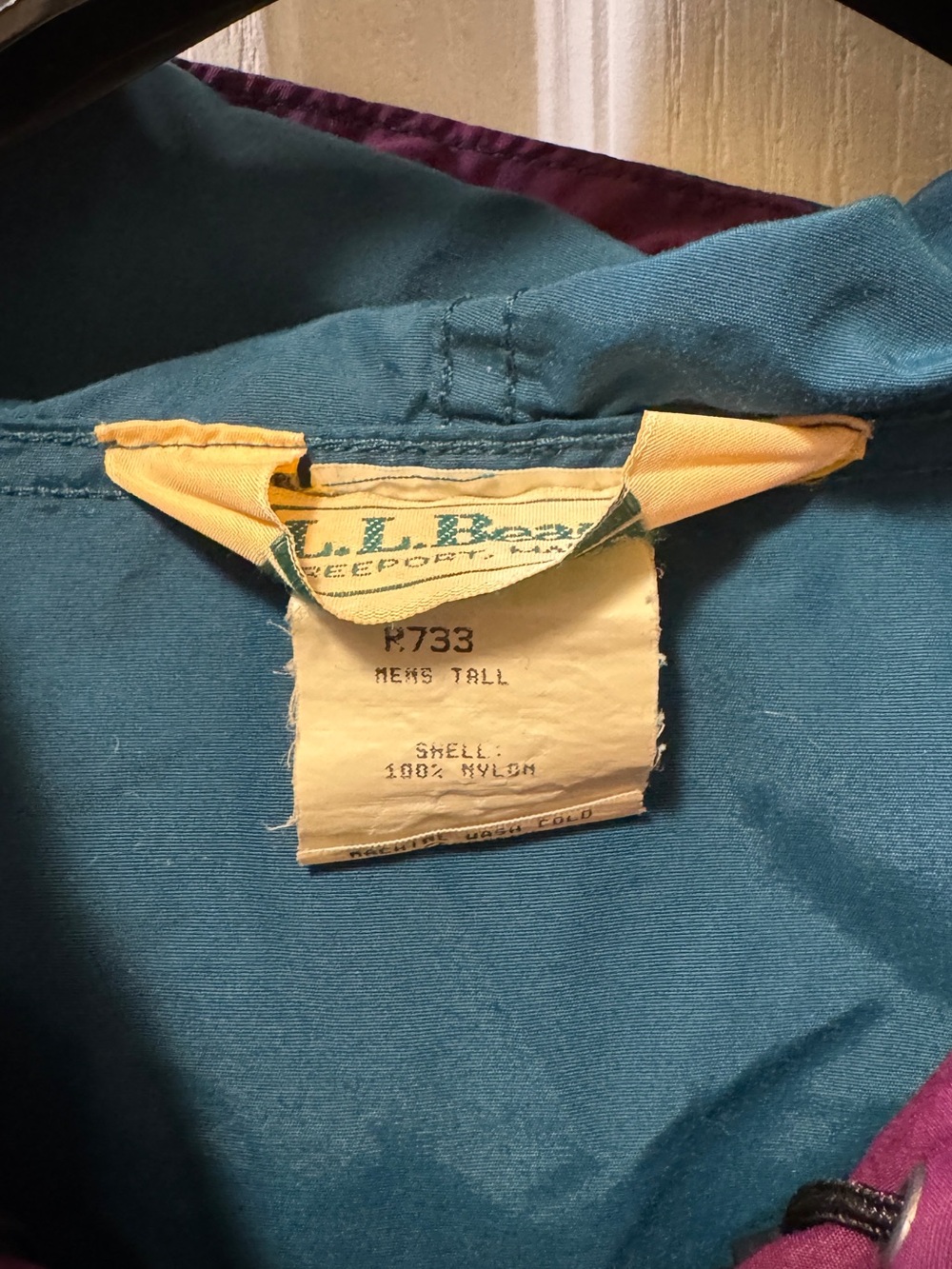 Vintage L.L.Bean Colorblock Hooded Anorak Jacket - Teal - Men’s L/XL - Picture 5 of 6